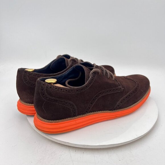 Cole Haan Lunargrand Men Size 11.5M Brown Suede Red Sole Derby Casual Shoes - Picture 5 of 13